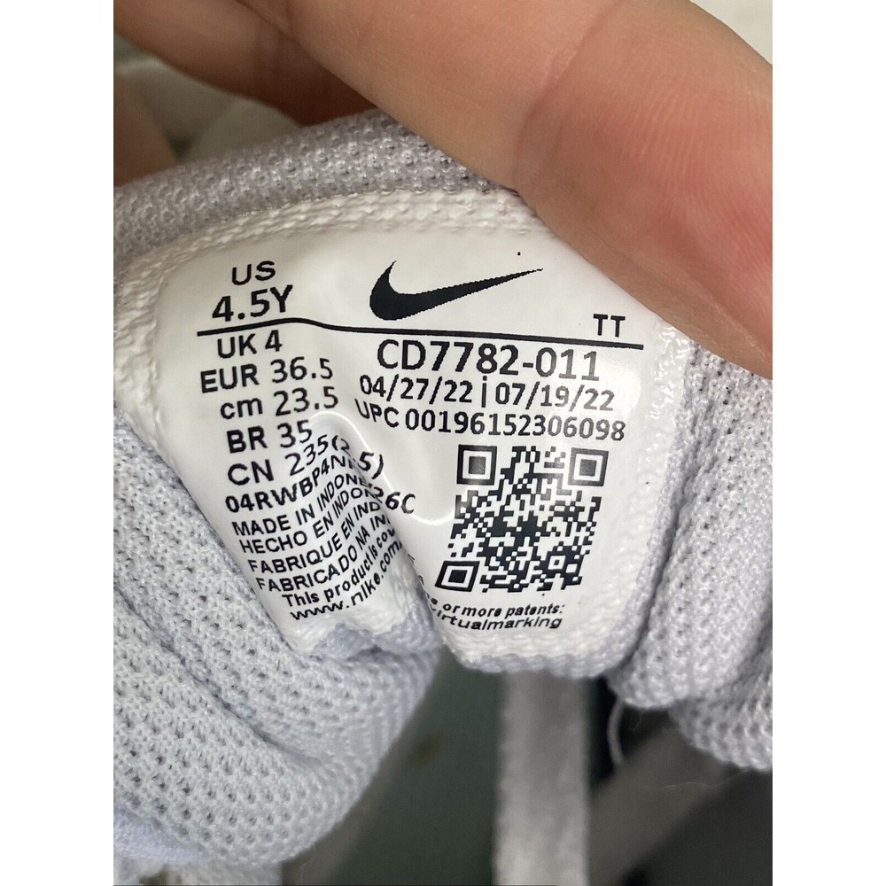 Nike Size 4.5Y Court Borough Mid 2 'Pure Platinum Mint Foam' CD7782-011 Sneakers - Picture 8 of 8